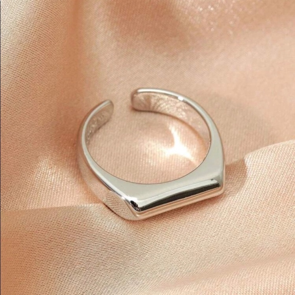 Silver Bar Open Adjustable Ring